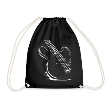 Gitarre Musiker Geschenkidee für Gitarristen - Turnbeutel - Schwarz - Vorne