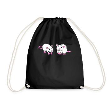 Rat mouse rat lover rat mother gift - Drawstring Bag - black - Front