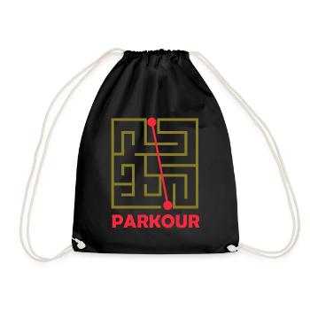 Parkour Labyrinth Freerunning Freerunner Athlet - Turnbeutel - Schwarz - Vorne