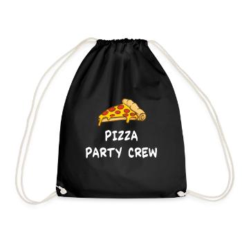 Pizza Salami Käse Margherita Pizzeria Geschenk - Turnbeutel - Schwarz - Vorne