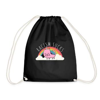 Racism Sucks Make Racism Wrong Again - Drawstring Bag - black - Front