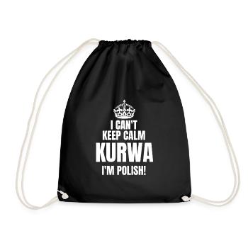 Je ne peux pas garder mon calme Kurwa Je suis Polonais Pologne Pays - Sac de sport léger - noir - Devant