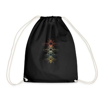 Retro Imker Bienen Geschenk - Turnbeutel - Schwarz - Vorne
