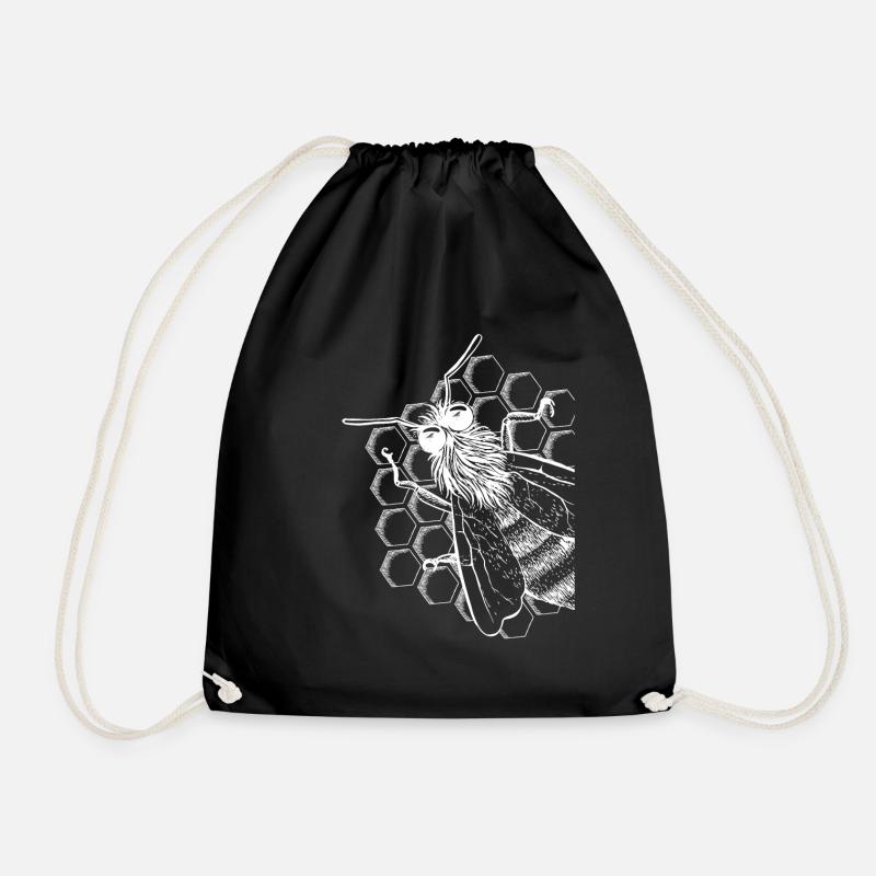 Imker Bienen Geschenk Honig Motiv - Turnbeutel - Schwarz