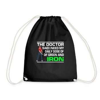 Funny Golf Club Hole in One Golfer Gift - Drawstring Bag - black - Front