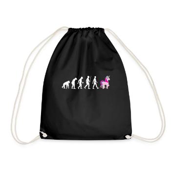 Funny Unicorn Evolution Fantasy Fairy Tales Gift - Drawstring Bag - black - Front