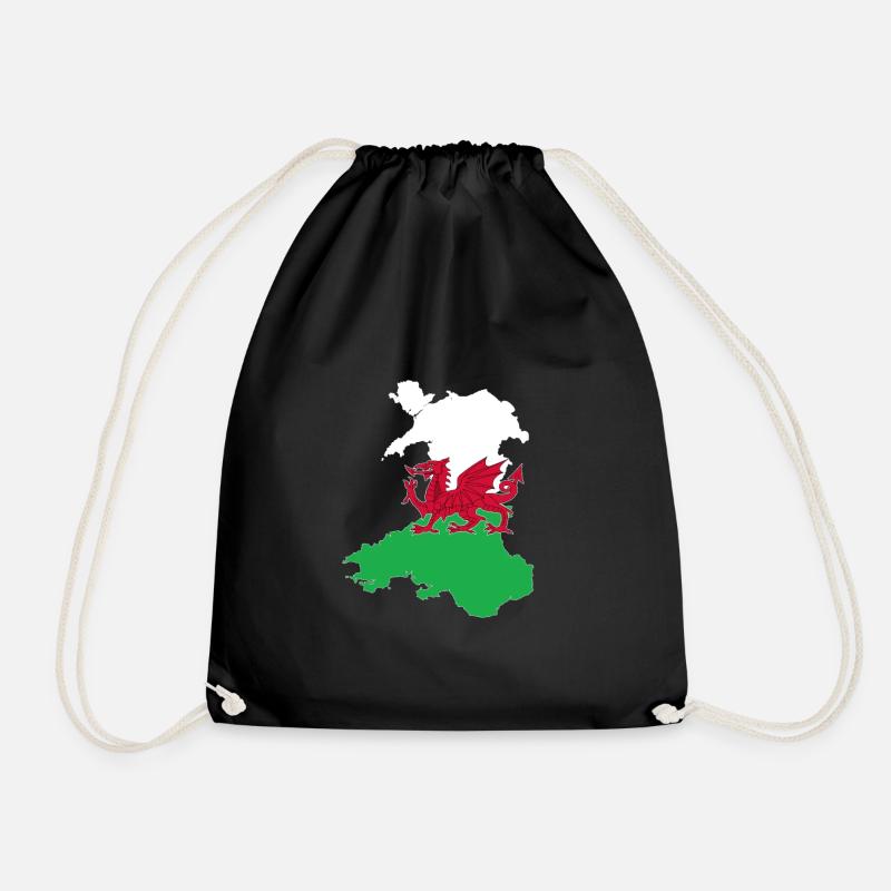 Wales - Drawstring Bag - black