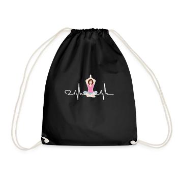 Yoga Herzschlag Namaste Yoga Lehrer Geschenk Yogi - Turnbeutel - Schwarz - Vorne