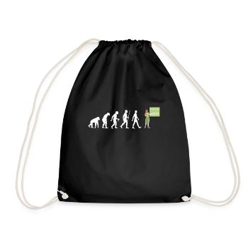 Lehrerin Evolution Lehramt Schule Lehrer Geschenk - Turnbeutel - Schwarz - Vorne
