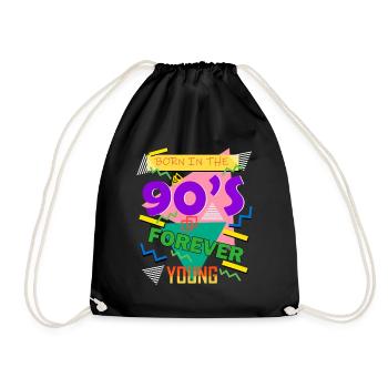 90er Jahre Retro Hipster Musik Vintage Geschenk - Turnbeutel - Schwarz - Vorne