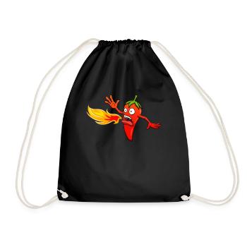 Chili Chili Pepper Hot Spicy Pepperoni Gift - Drawstring Bag - black - Front