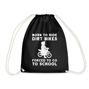 Dirtbike Kind Motocross Motorrad Biker Rennen - Turnbeutel - Schwarz - Vorne