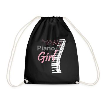 Piano Music Keyboard Musician Instrument Gift - Drawstring Bag - black - Front