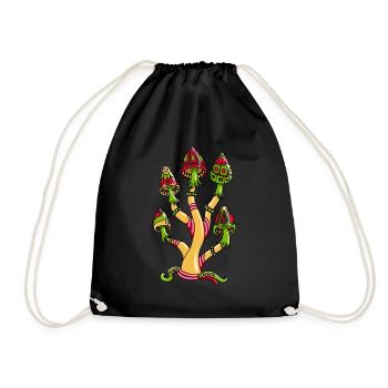 Champignon Magique Psychédélique Trippy Nature Champignons LSD - Sac de sport léger - noir - Devant