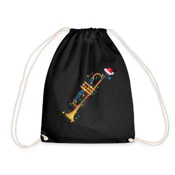 Christmas Trumpet Xmas Musician Gift Idea - Drawstring Bag - black - Front