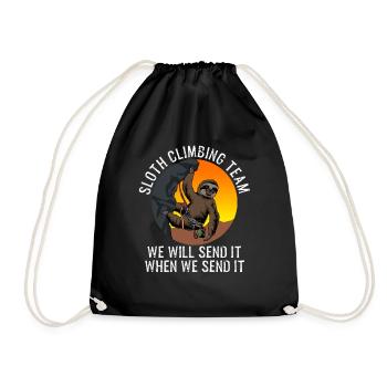 Sloth Climbing Team Fun Climbing Gift - Drawstring Bag - black - Front