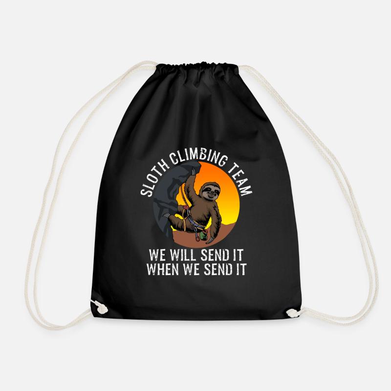 Faultier Kletter Team Lustiges Kletter Geschenk - Turnbeutel - Schwarz