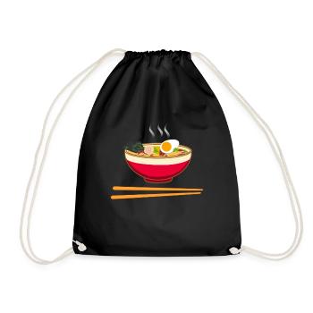 Ramen noodles food Asian Japanese gift - Drawstring Bag - black - Front
