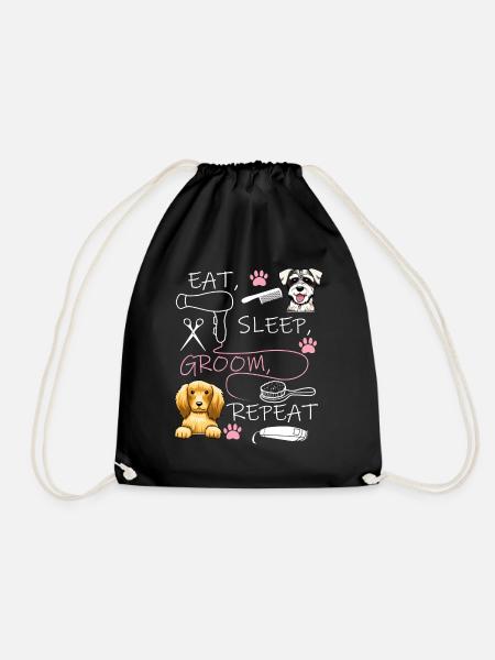 Dog Dog Groomer Dog Hairstyle Dog Grooming Gift - Drawstring Bag - black