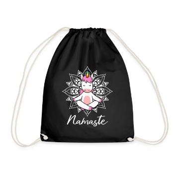 Cadeau Yogi Namaste de méditation yoga - Sac de sport léger - noir - Devant