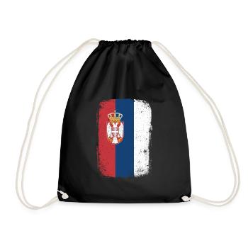 Serbia - Drawstring Bag - black - Front