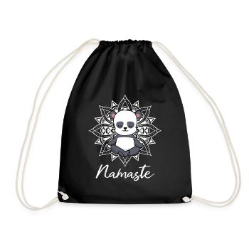 Cadeau de yoga panda yoga yogi namaste - Sac de sport léger - noir - Devant