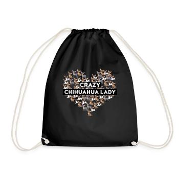 Crazy Chihuahua Lady Funny Chihuahua Gift - Drawstring Bag - black - Front