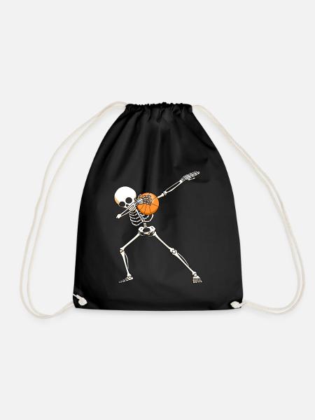 Basketball Skelett Halloween Sport Geschenk - Turnbeutel - Schwarz