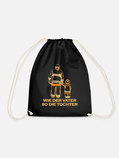 Freiwillige Feuerwehr Tochter Vater Geschenk - Turnbeutel - Schwarz