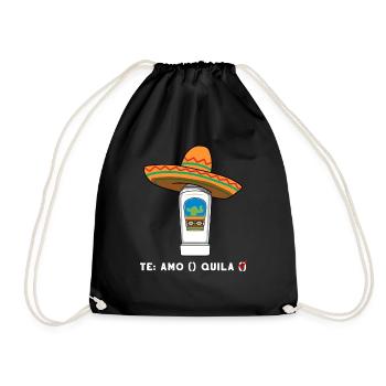 Tequila Alcohol Drinking Party Mexico Gift - Drawstring Bag - black - Front