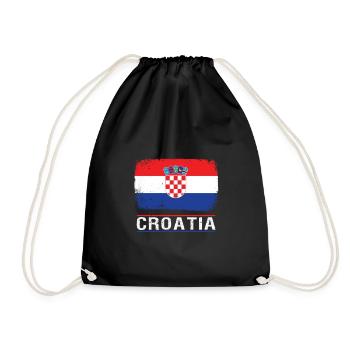 Kroatien - Turnbeutel - Schwarz - Vorne