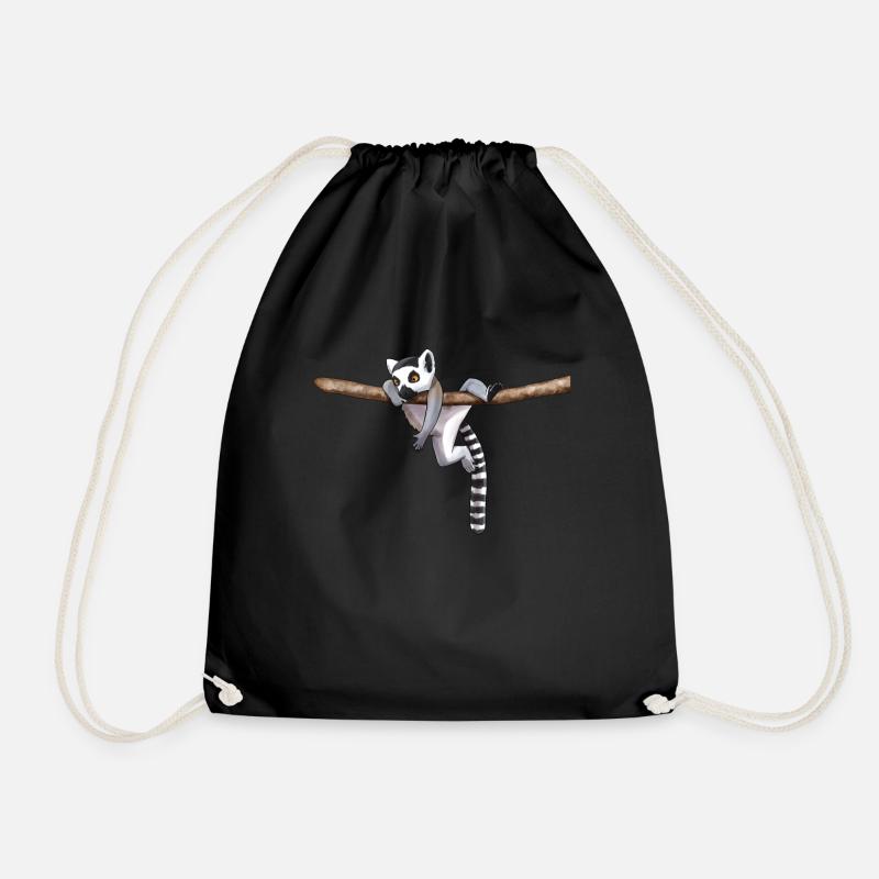 Lemur - Drawstring Bag - black