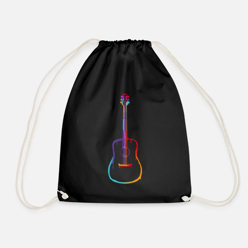 Farbverlauf Akustische Gitarre - Turnbeutel - Schwarz