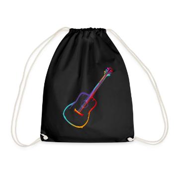 Farbverlauf Akustische Gitarre - Turnbeutel - Schwarz - Vorne