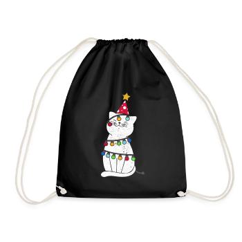 Cadeau de noël chat noël noël - Sac de sport léger - noir - Devant