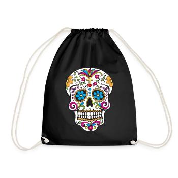 CrĂ˘ne en sucre Jour des morts - Sac de sport léger - noir - Devant