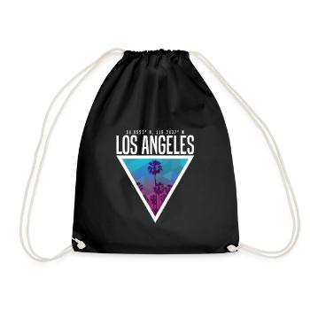 Los Angeles Coordinates - Drawstring Bag - black - Front