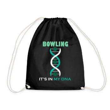 Bowling DNA Bowling Bowler Sport Pin Gift - Drawstring Bag - black - Front