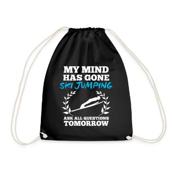 Ski Jumping Ski Jumper Ski Jumping Gift - Drawstring Bag - black - Front