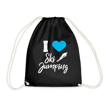 Ski Jumping Ski Jumper Ski Jumping Gift - Drawstring Bag - black - Front