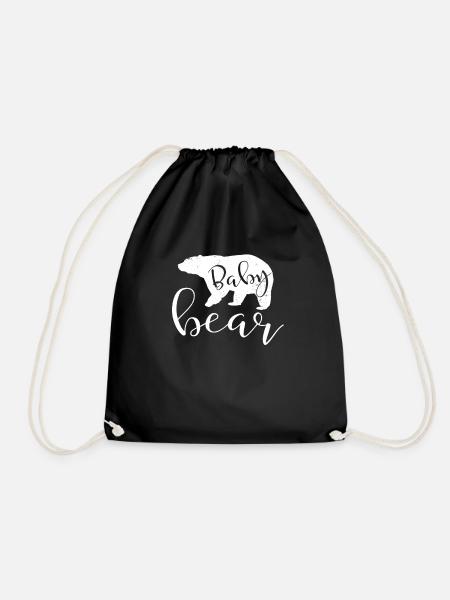 Mama Mutter Muttertag Mutti Baby Bär Bear Geschenk - Turnbeutel - Schwarz