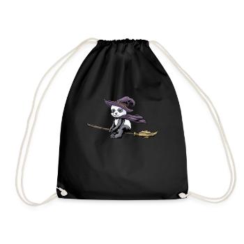 Panda Halloween Funny Panda Halloween Gift - Drawstring Bag - black - Front