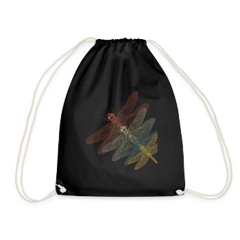 Libellule rétro - Sac de sport léger - noir - Devant
