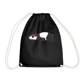 Panda Bear Fitness Gym Workout Workout - Drawstring Bag - black - Front