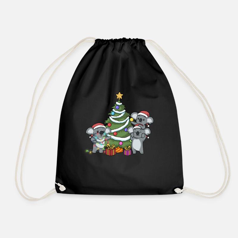 Koala Weihnachten Lustiges Weihnachts Geschenk - Turnbeutel - Schwarz