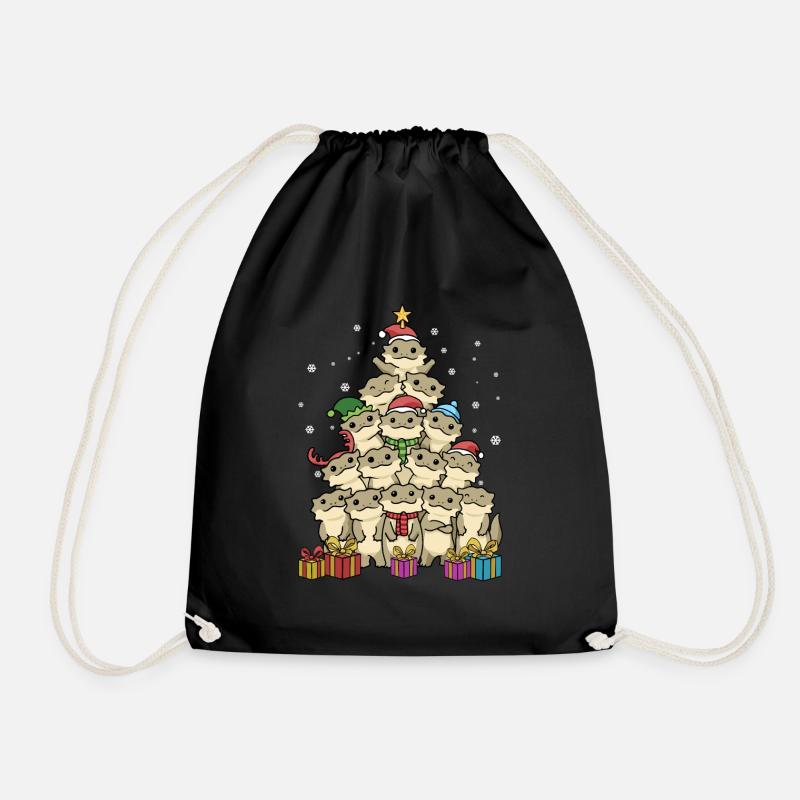 Bartagame Weihnachten Lustiges Weihnachts Geschenk - Turnbeutel - Schwarz