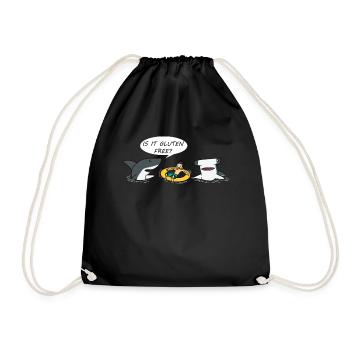 Gluten free Gluten free food allergy - Drawstring Bag - black - Front