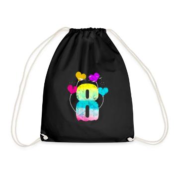 8ème cadeau d'anniversaire de ballon ballon anniversaire - Sac de sport léger - noir - Devant