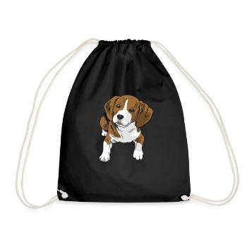 Beagle - Turnbeutel - Schwarz - Vorne