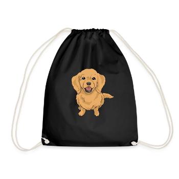 Golden retriever - Drawstring Bag - black - Front
